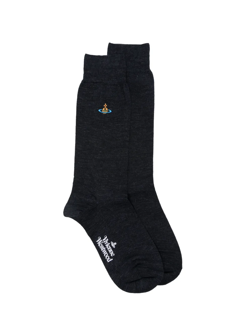 Vivienne Westwood Orb-embroidered logo-print socks - Blau
