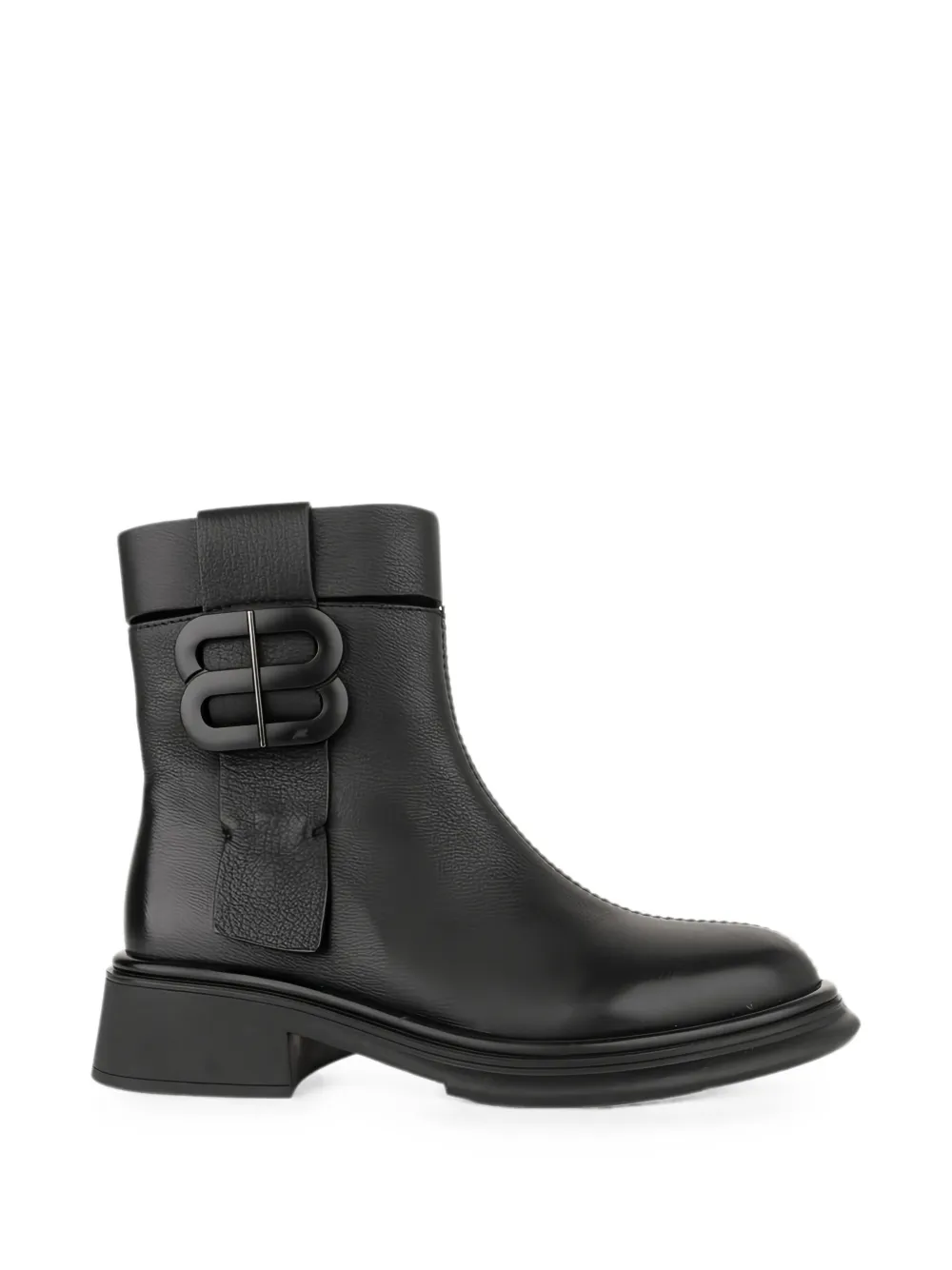LINDA BAUMANN buckle-detail leather boots Zwart