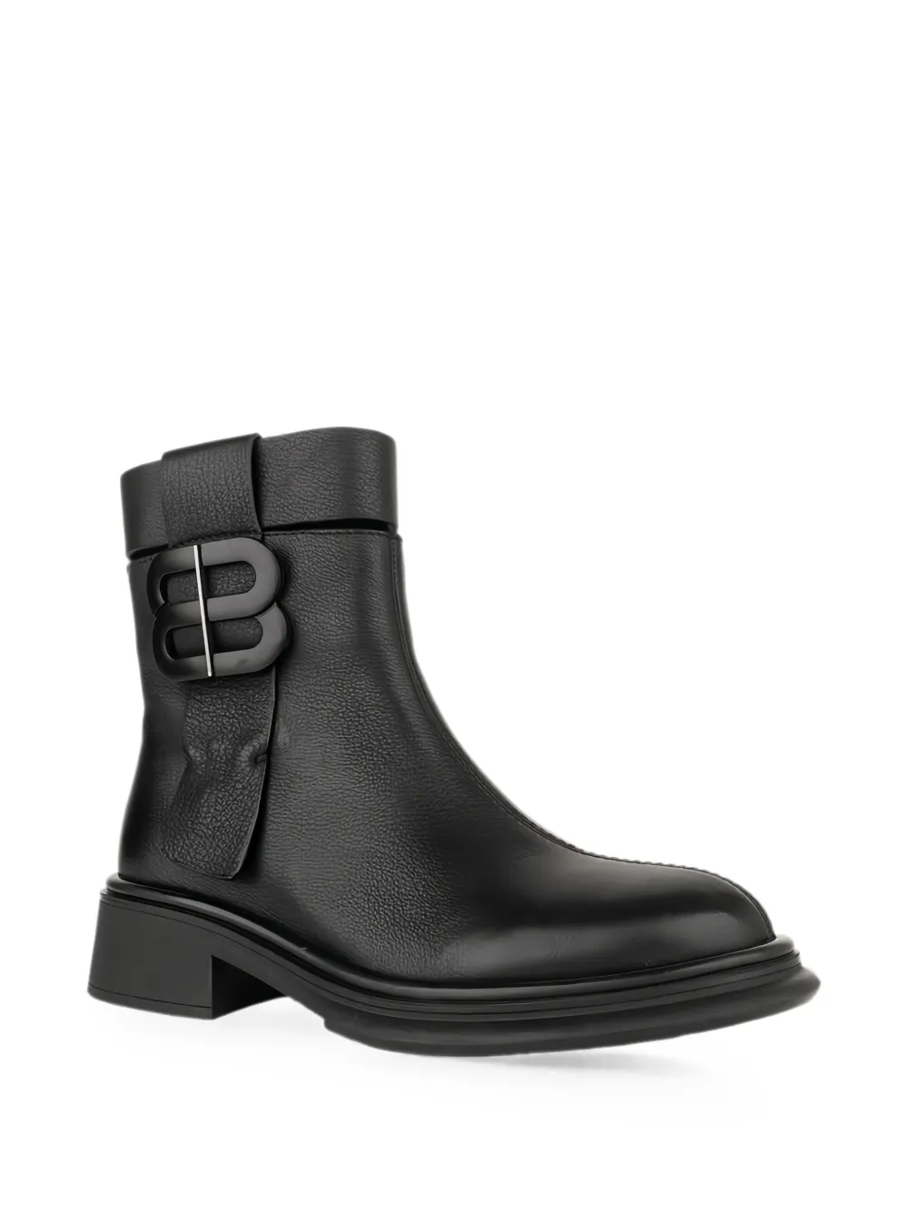 LINDA BAUMANN buckle-detail leather boots Zwart