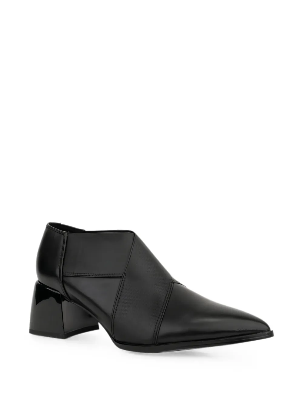 LINDA BAUMANN panelled block-heel pumps Zwart