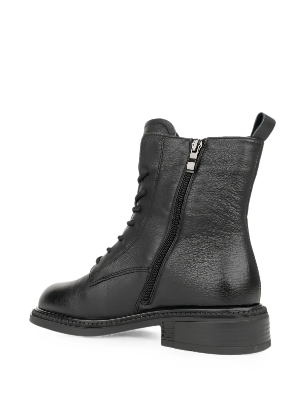 LINDA BAUMANN lace-up leather ankle boots Zwart
