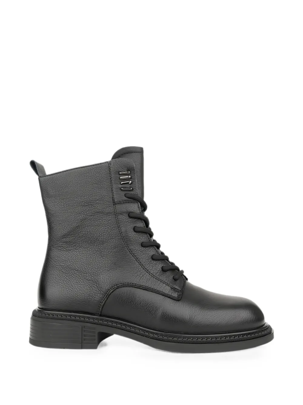LINDA BAUMANN lace-up leather ankle boots Zwart