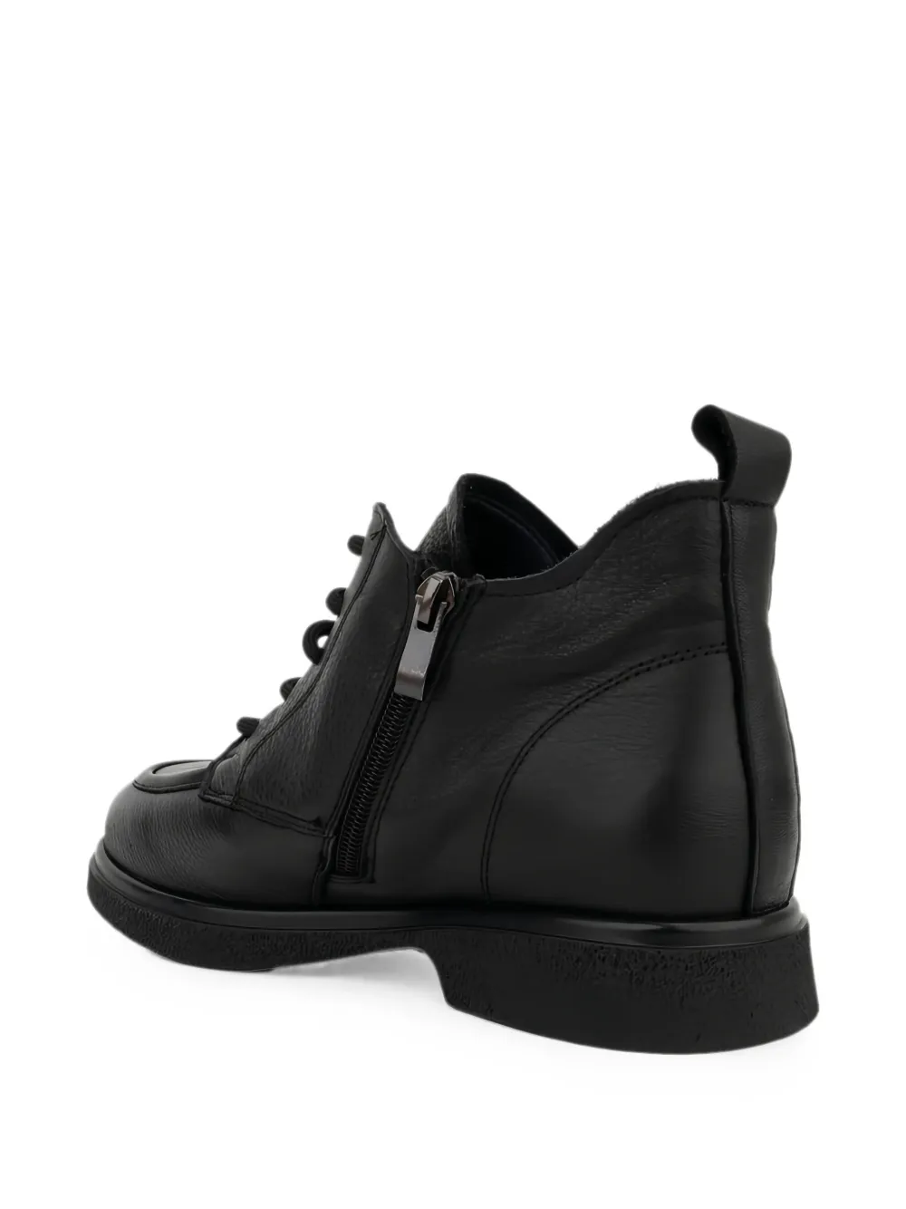 LINDA BAUMANN lace-up side-zip ankle boots Zwart
