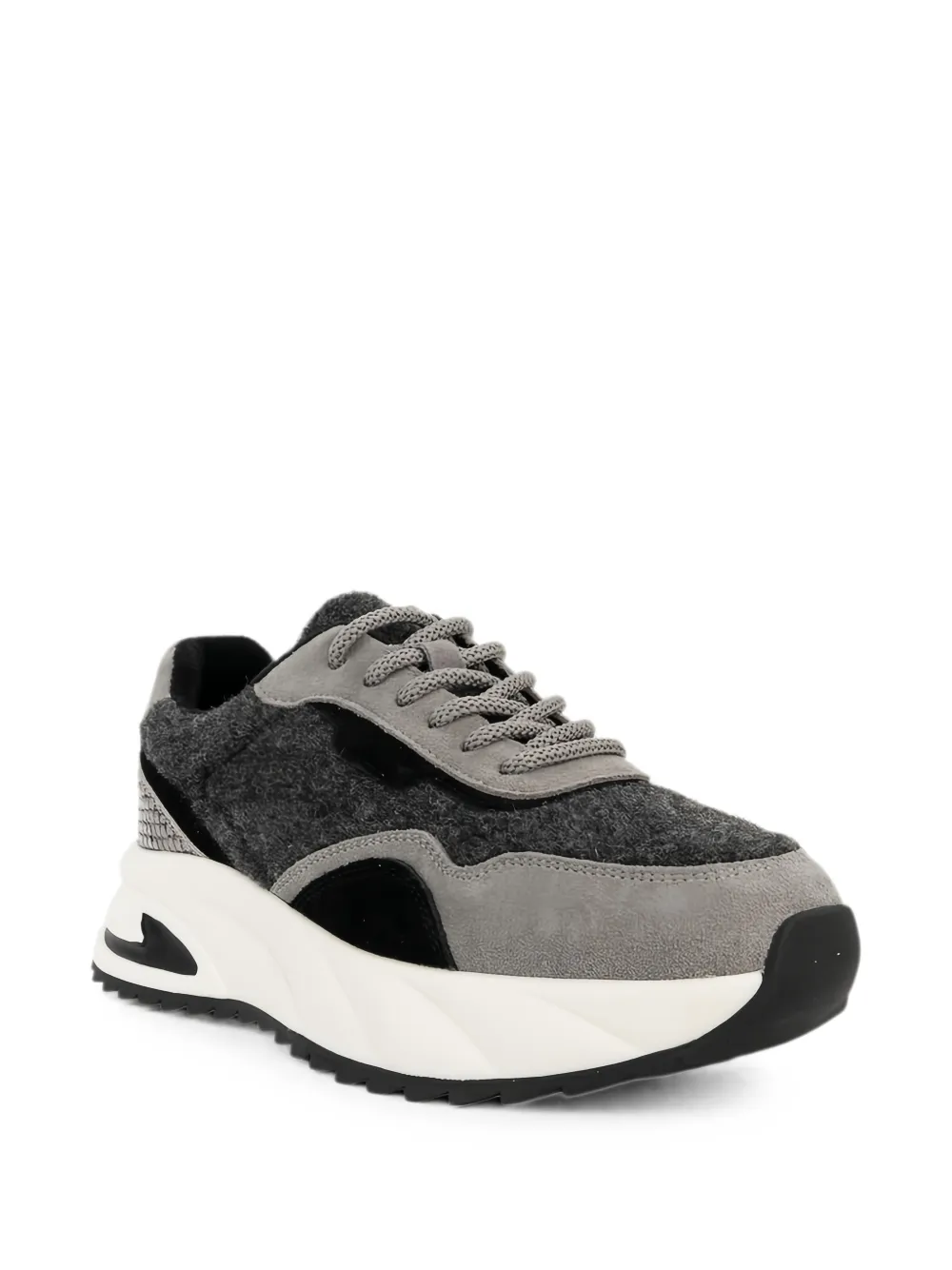 LINDA BAUMANN snakeskin-effect panelled sneakers Grijs