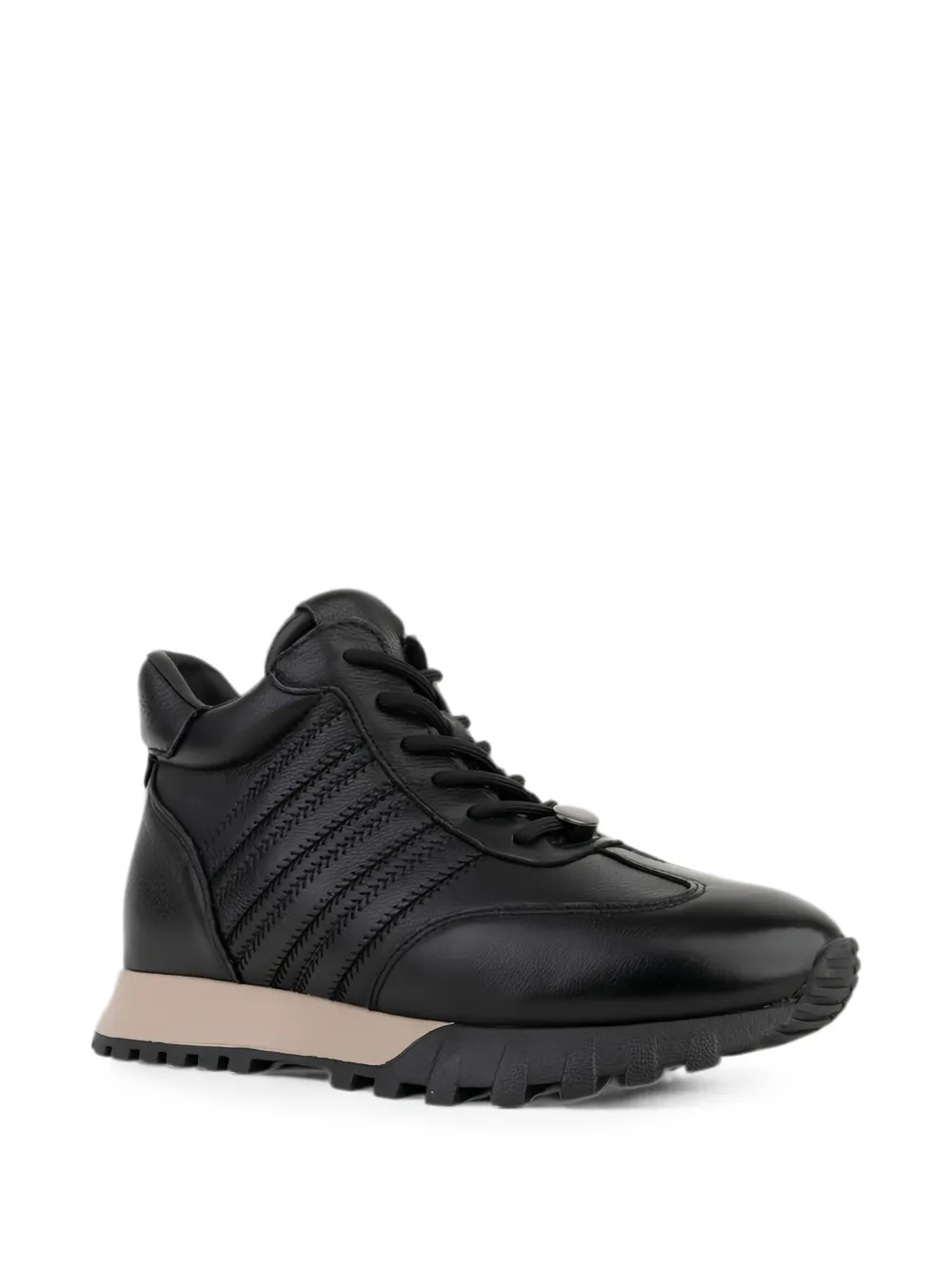 LINDA BAUMANN quilted high-top sneakers Zwart