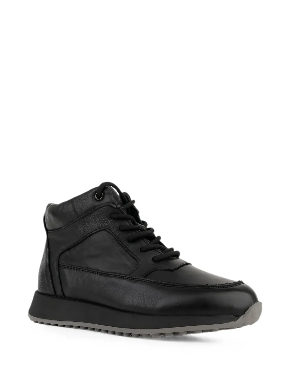 LINDA BAUMANN lace-up side-zip sneakers Zwart