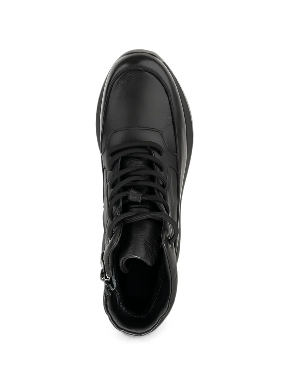 LINDA BAUMANN lace-up side-zip sneakers Zwart