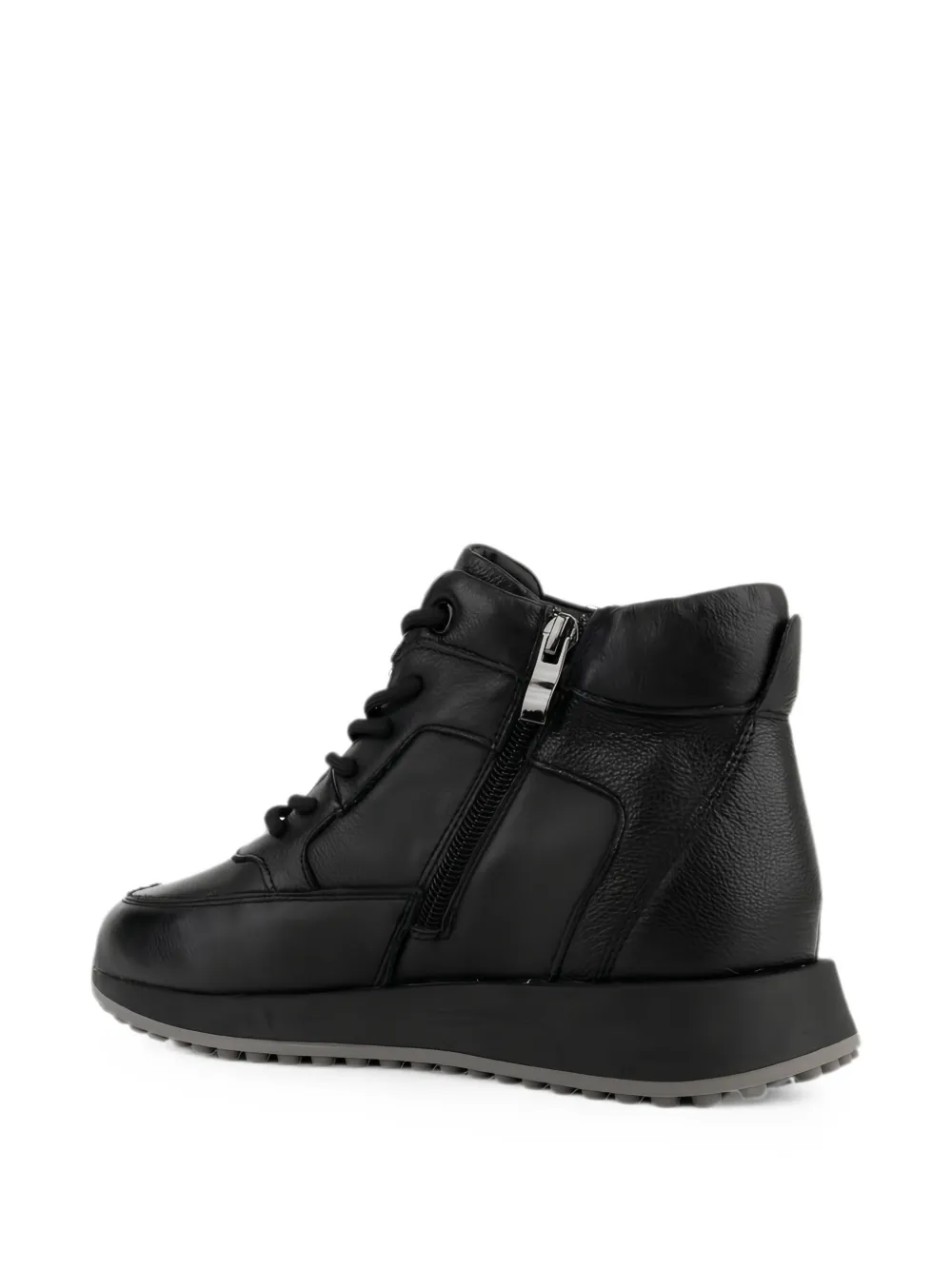 LINDA BAUMANN lace-up side-zip sneakers Zwart