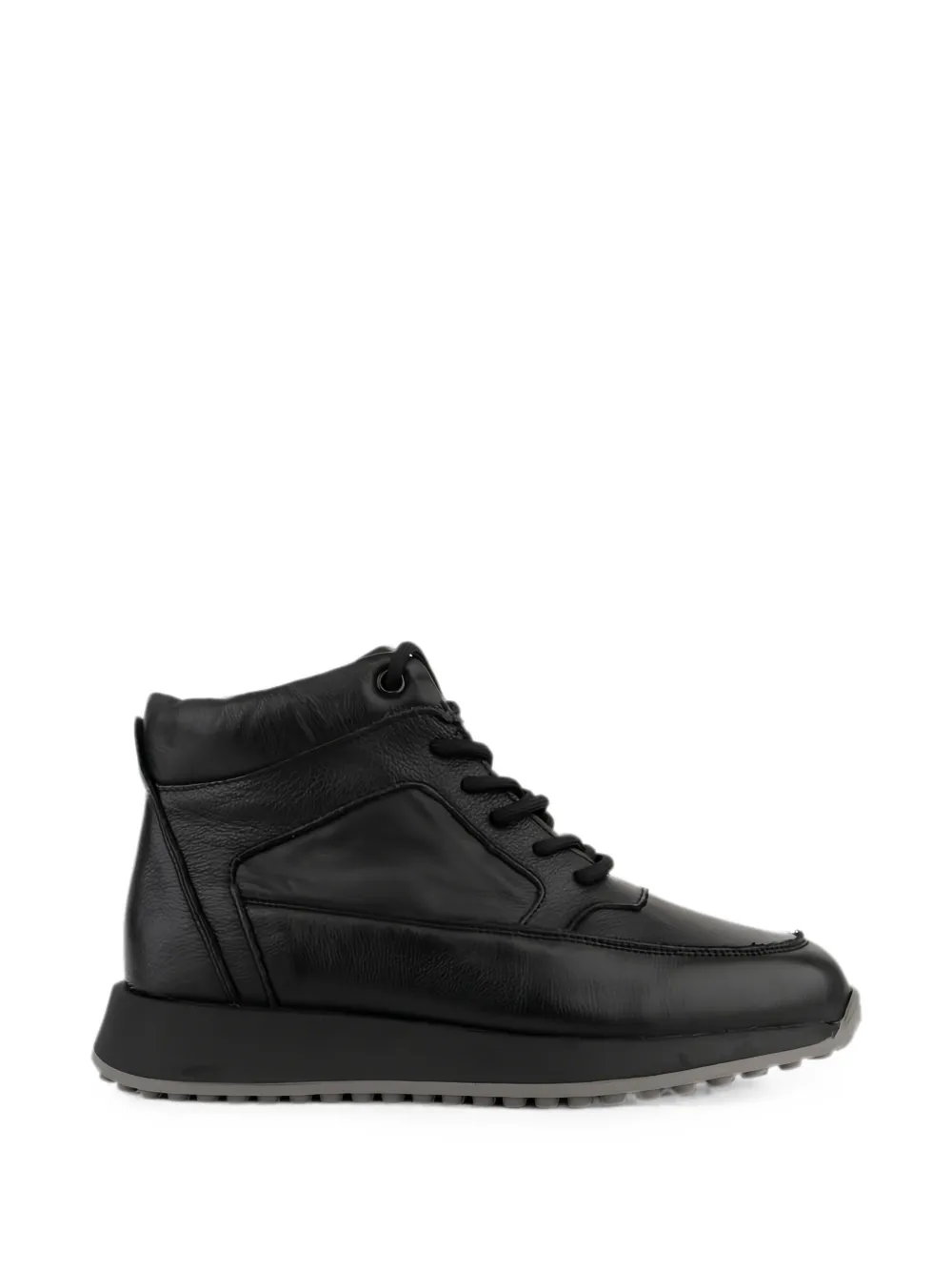 LINDA BAUMANN lace-up side-zip sneakers Zwart