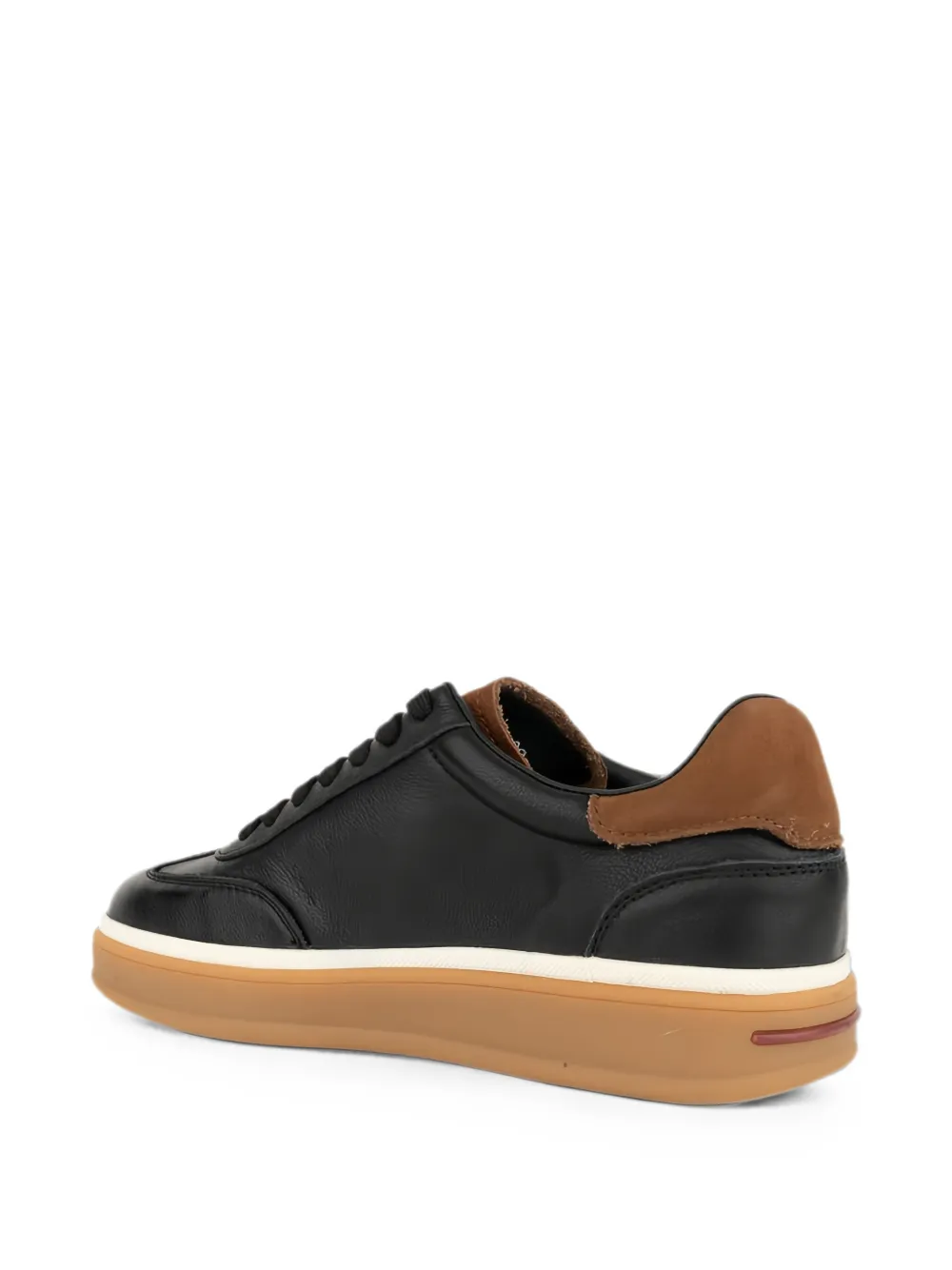LINDA BAUMANN leather panelled sneakers Zwart