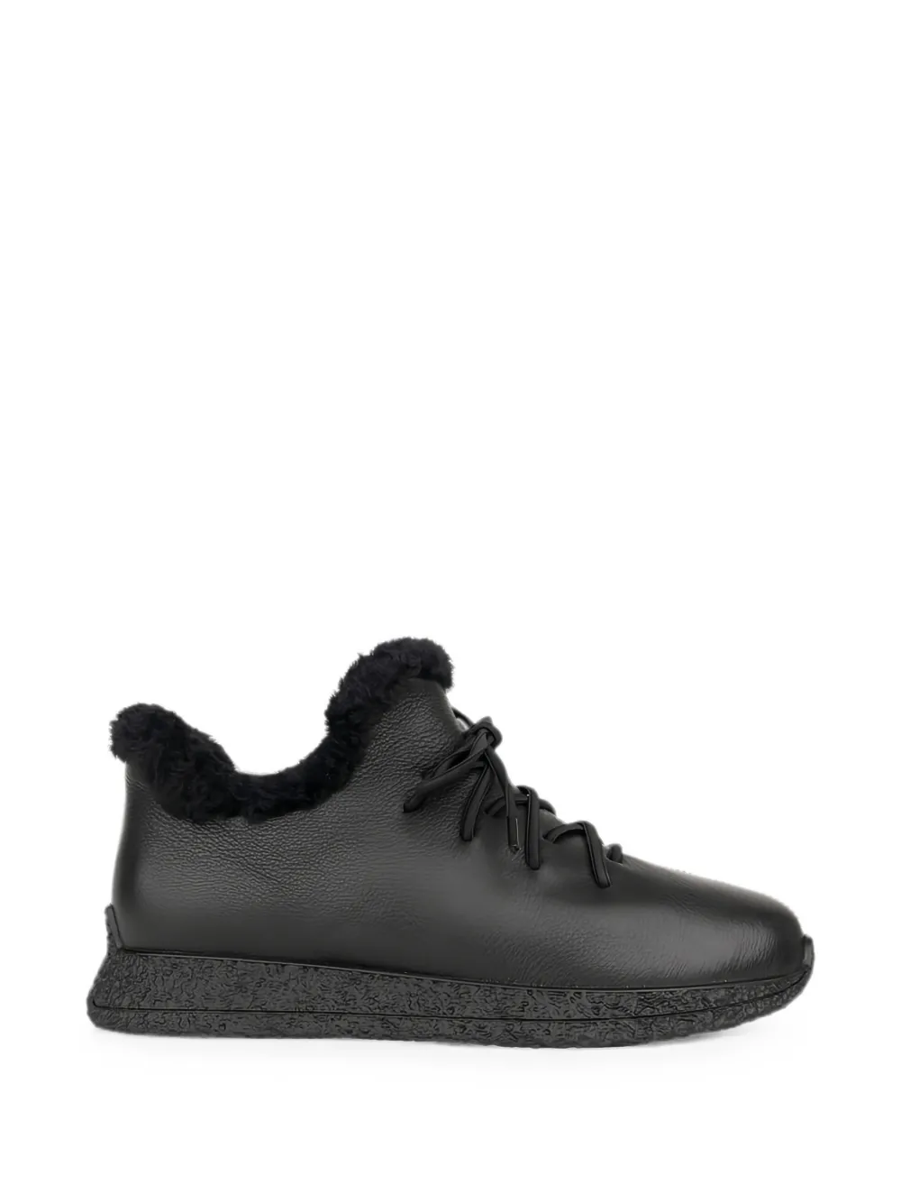 LINDA BAUMANN shearling-trim leather sneakers
