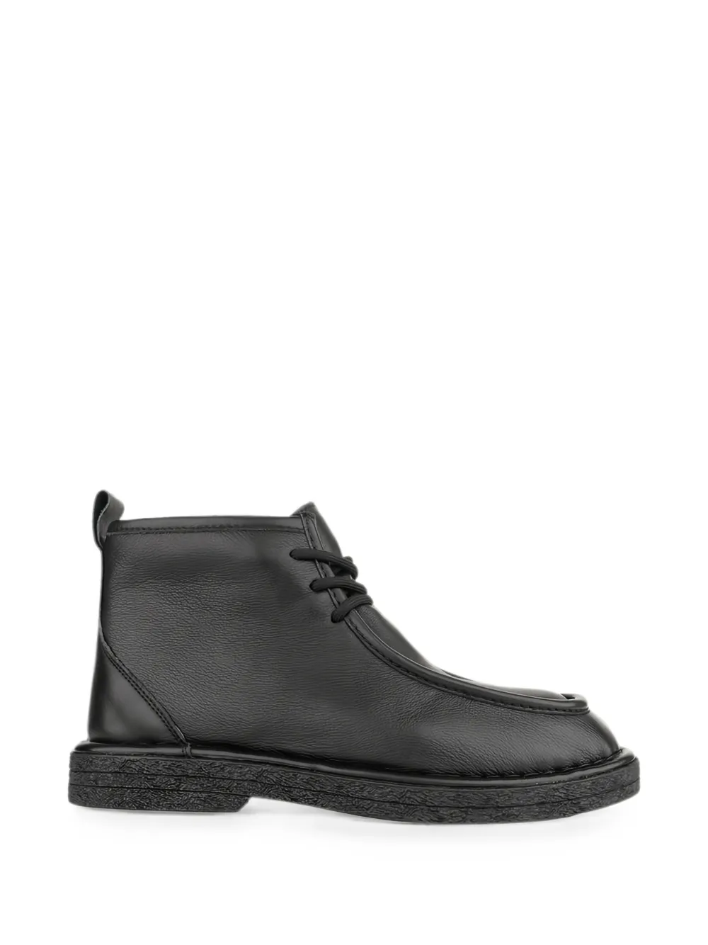 LINDA BAUMANN lace-up leather ankle boots Zwart