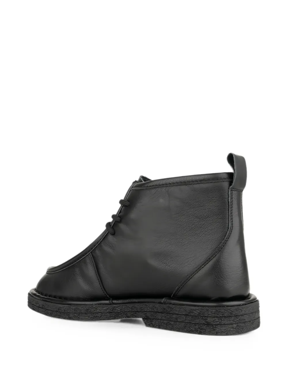 LINDA BAUMANN lace-up leather ankle boots Zwart