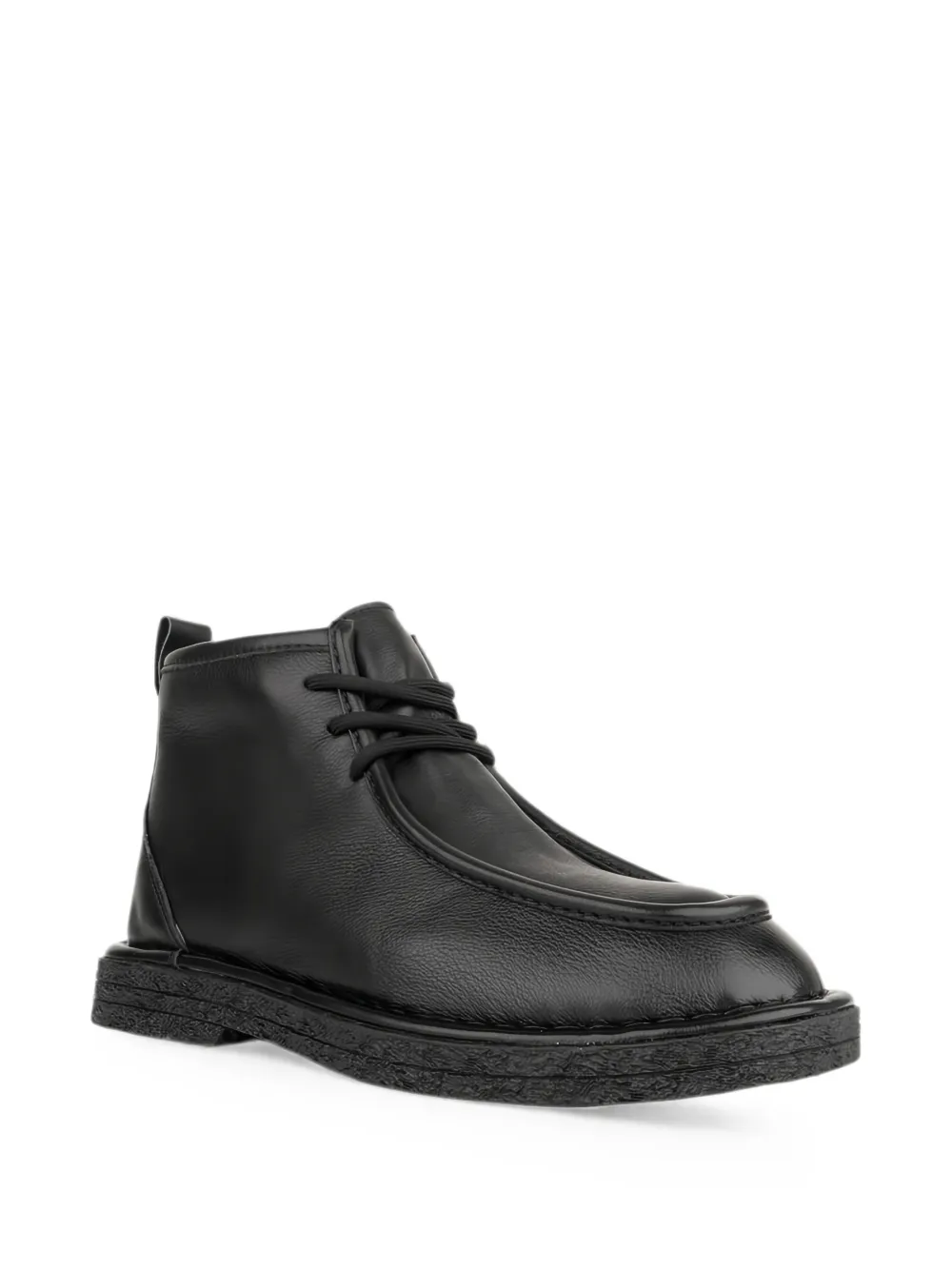 LINDA BAUMANN lace-up leather ankle boots Zwart