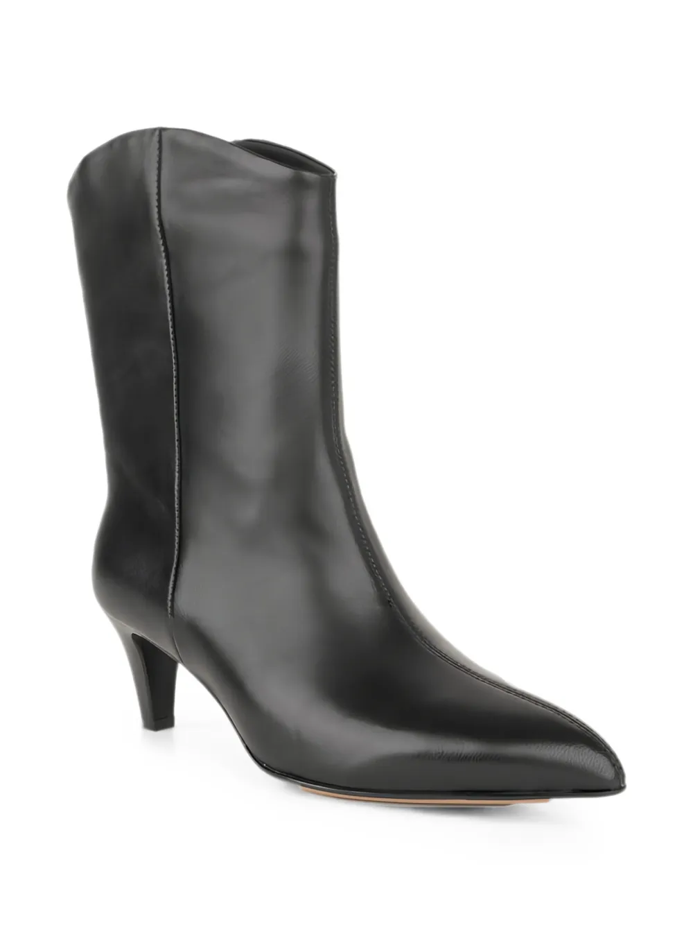 LINDA BAUMANN pointed-toe leather boots Zwart