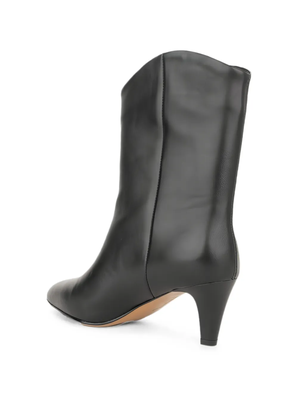 LINDA BAUMANN pointed-toe leather boots Zwart