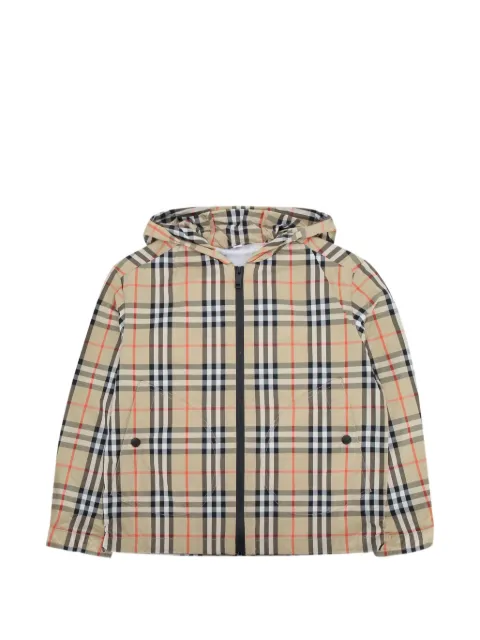 Burberry Kids check-print hooded jacket