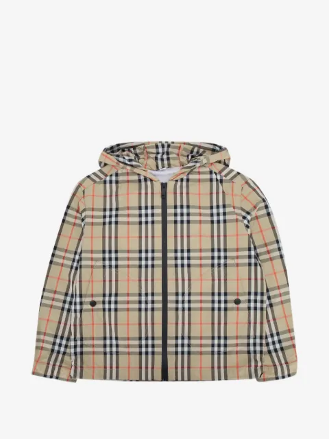 Burberry Kids Karierte Kapuzenjacke
