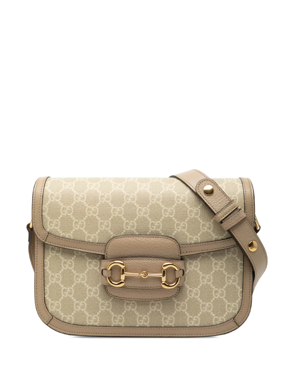 Gucci Pre-Owned 2016-2026 Medium GG Supreme Horsebit 1955 shoulder bag - Nude