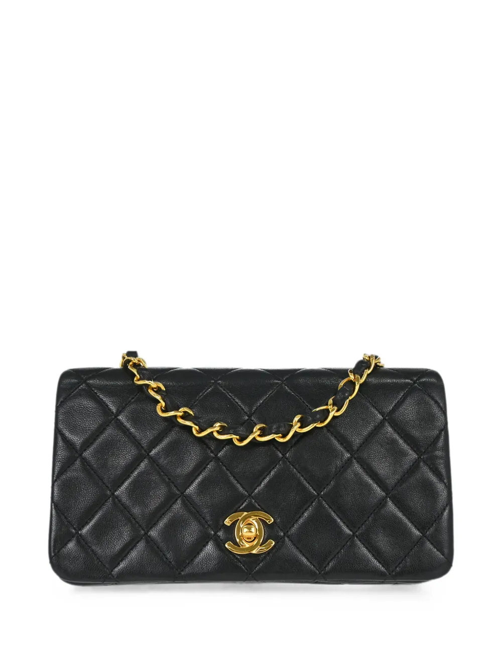 Pre-owned Chanel 1990 Quilted Shoulder Bag In Black
