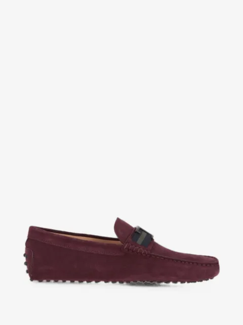 Tod's T-plaque suede loafers