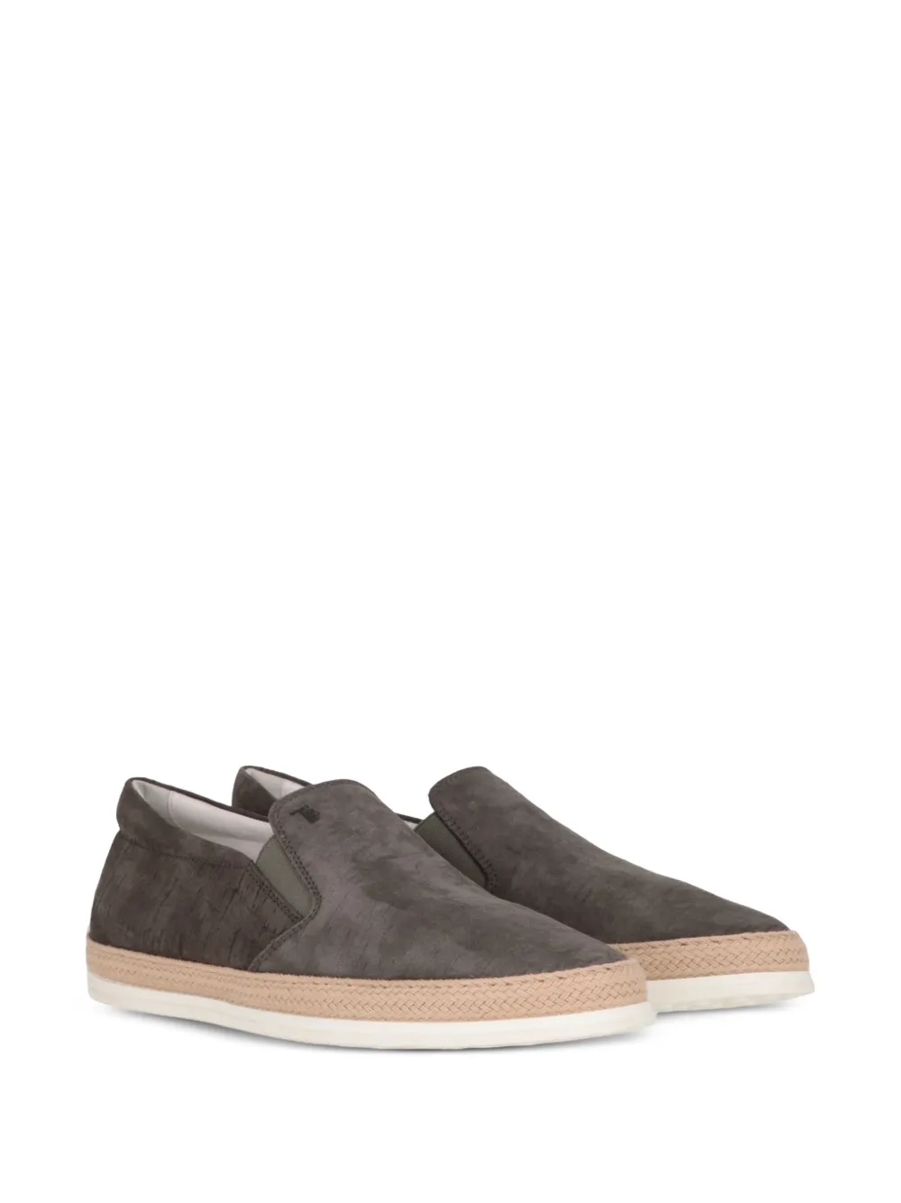 Tod's braided-trim Gommino loafers Grijs