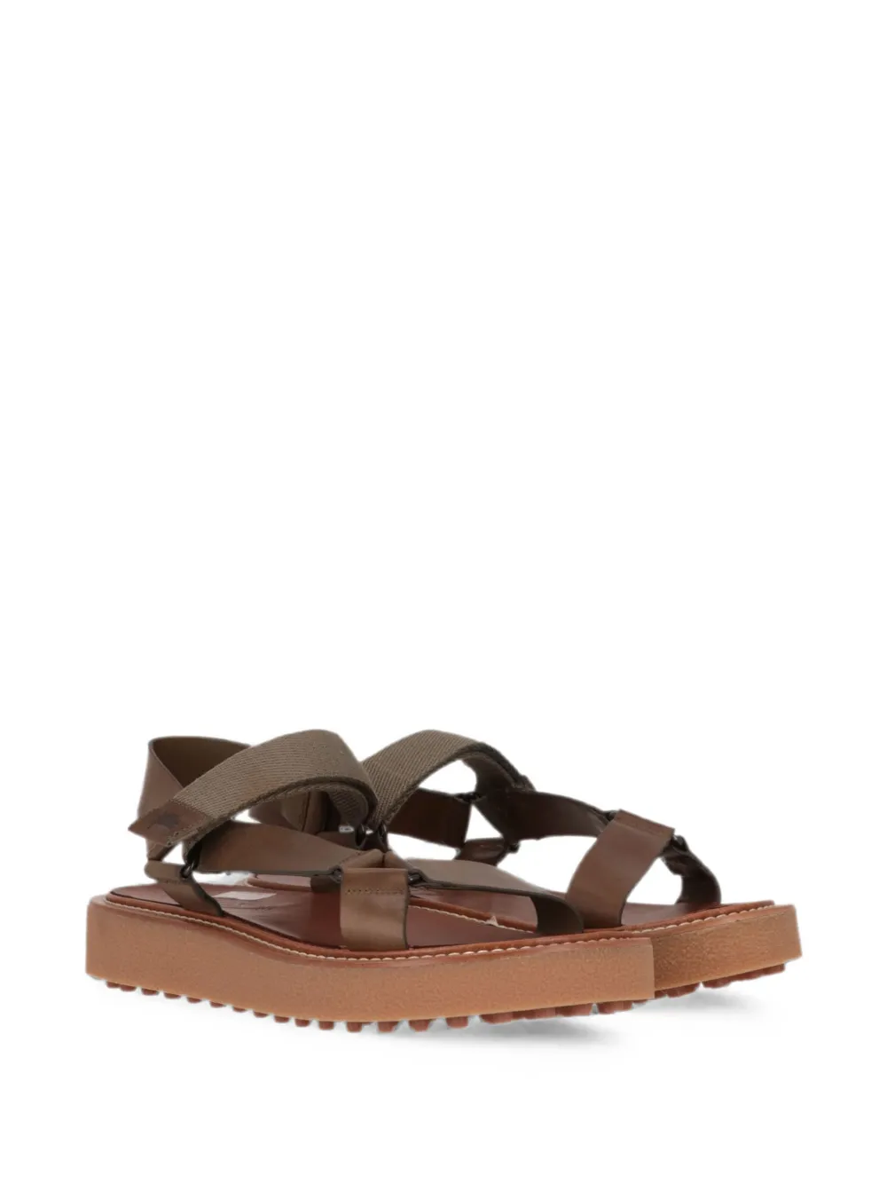 Tod's touch-strap platform sandals Groen