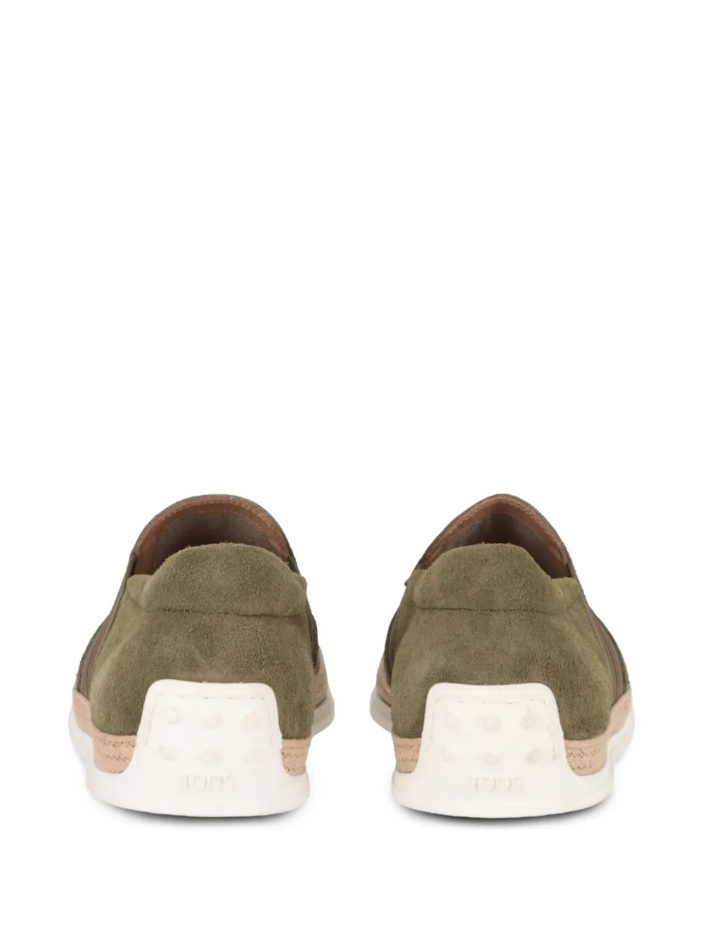 Tod's braided-trim loafers Groen