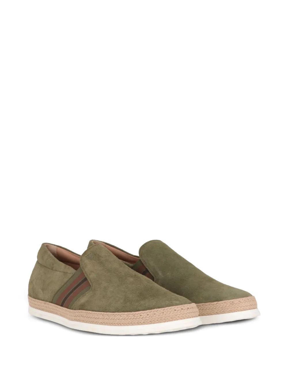 Tod's braided-trim loafers Groen