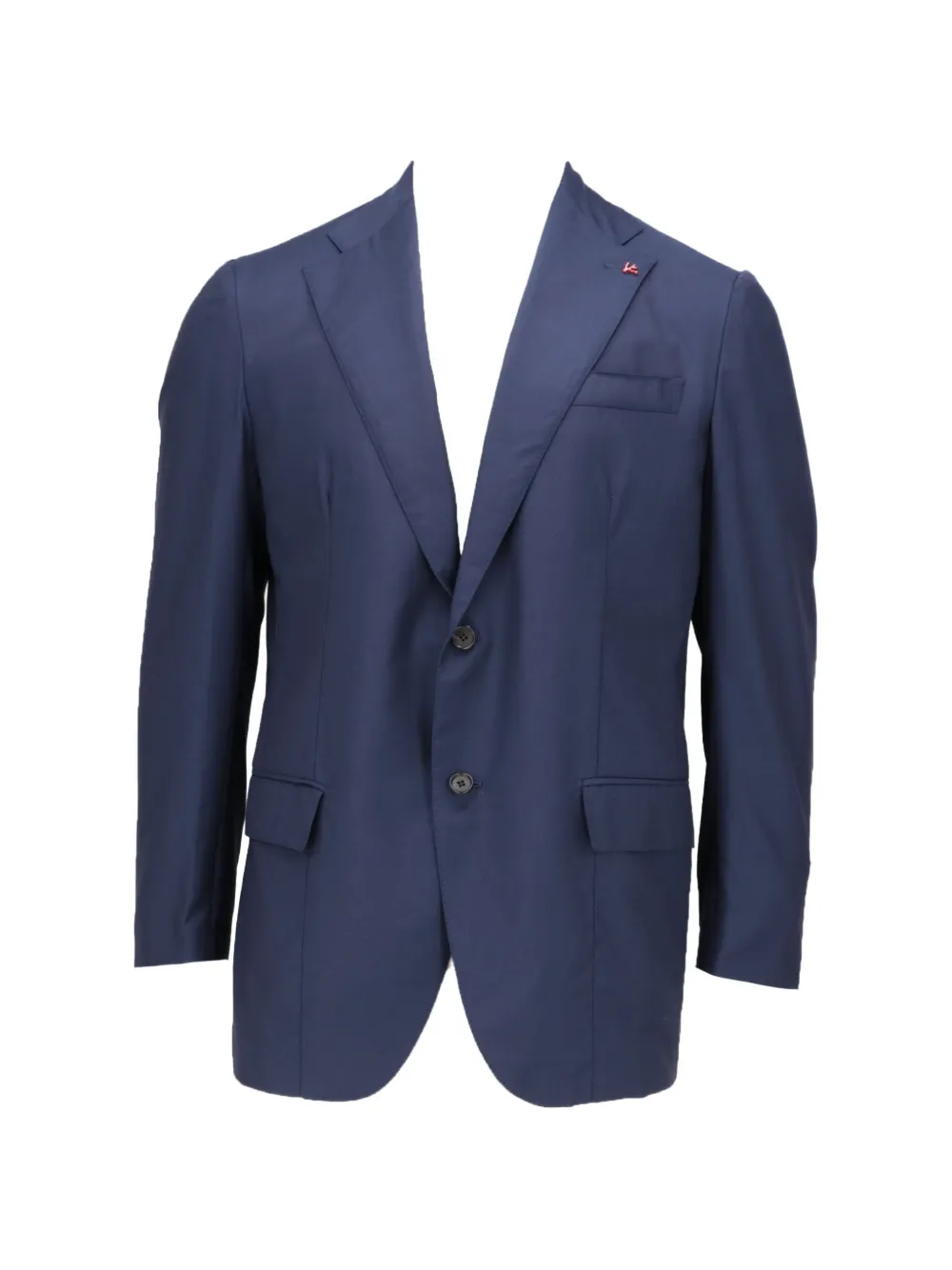 Isaia single-breasted notched-lapels blazer - Blu