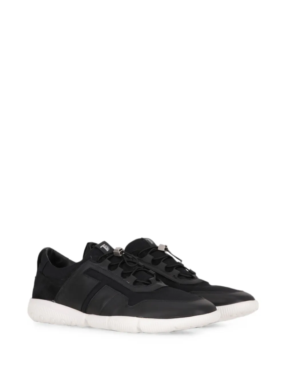 Tod's panelled logo-patch sneakers Zwart