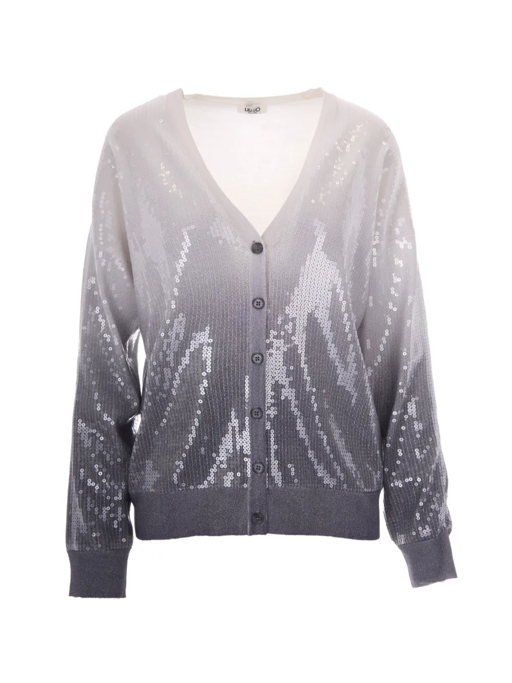 LIU JO sequin-embellished ombre cardigan - Grigio