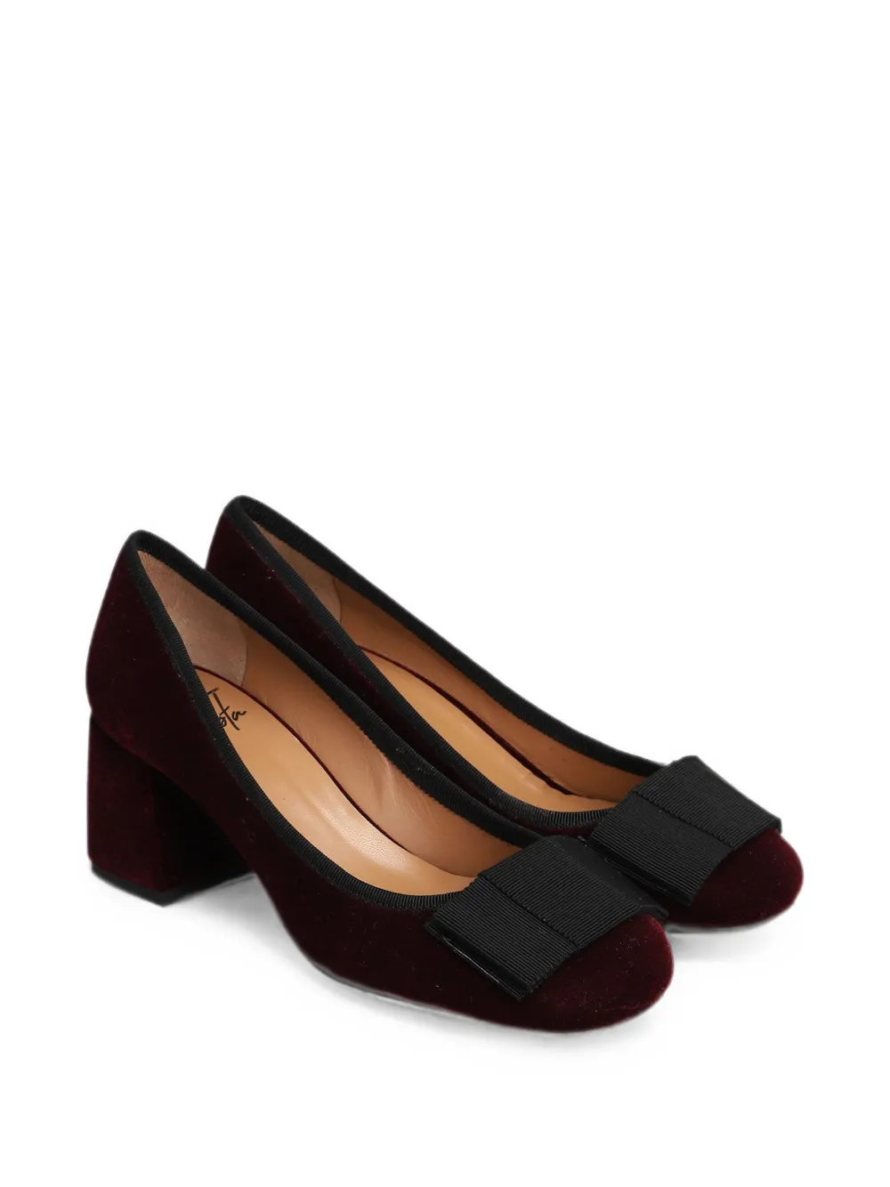 Roberto Festa Ery bow-detail block-heel pumps Rood