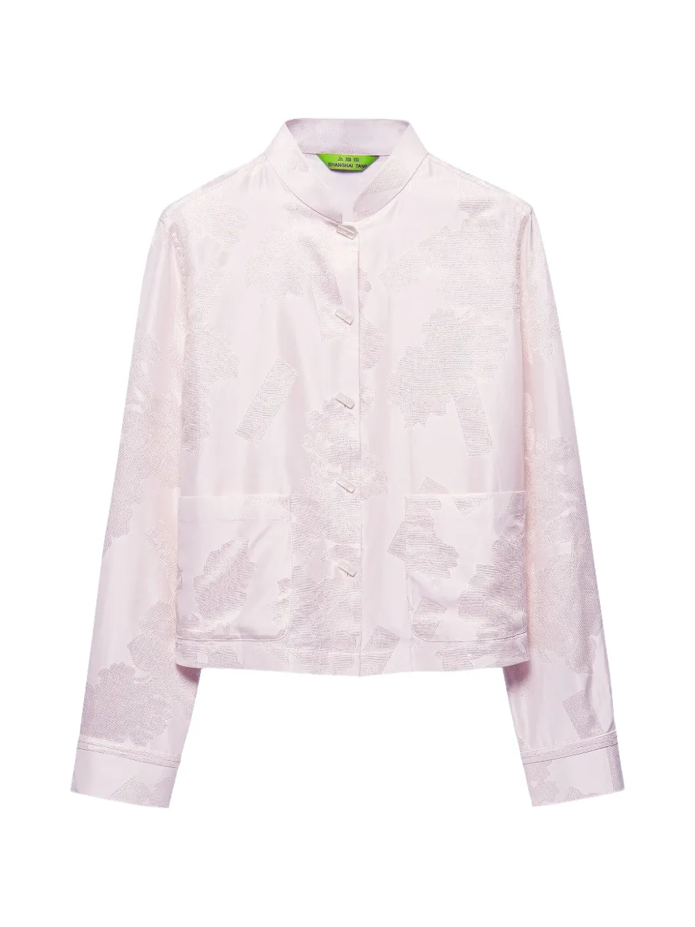 Shanghai Tang Mandarin-collar jacquard blouse - Toni neutri
