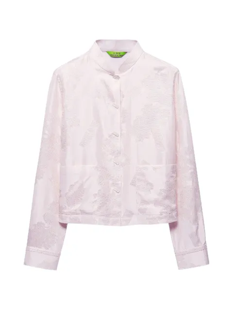 Shanghai Tang blusa en jacquard con cuello mao