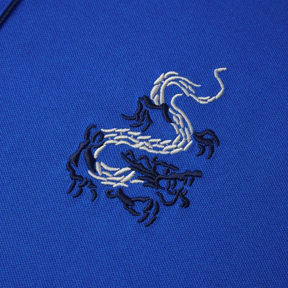 Shanghai Tang Dragon katoenen poloshirt Blauw