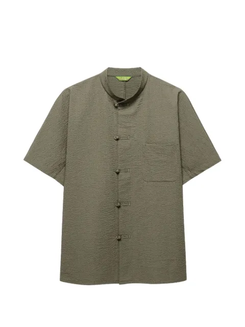 Shanghai Tang short-sleeve seersucker shirt