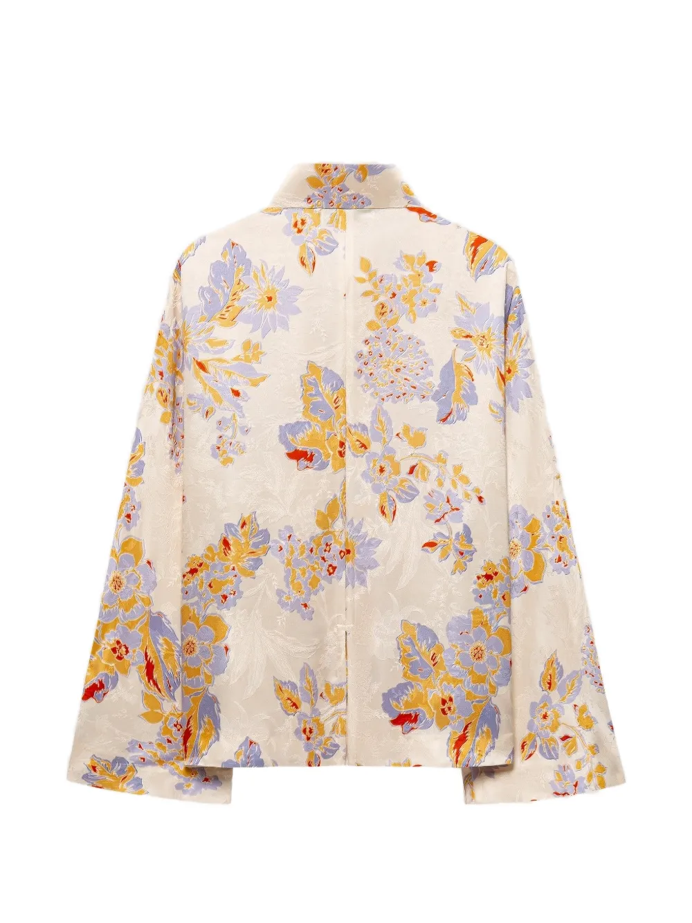 Shanghai Tang Scholar zijden jack met bloemen-print Beige