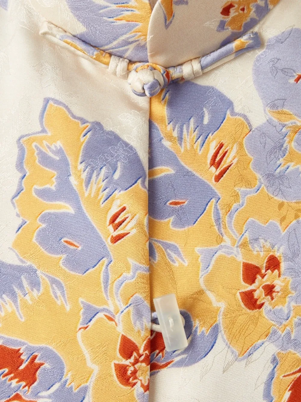 Shanghai Tang Scholar zijden jack met bloemen-print Beige