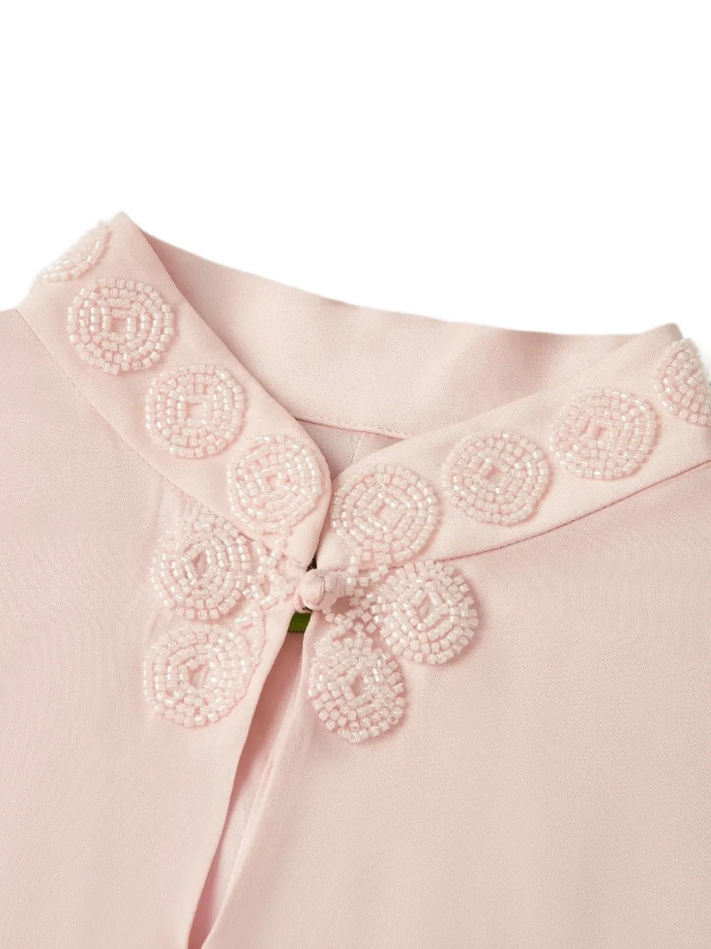 Shanghai Tang Qipao asymmetrische jurk verfraaid met kralen Roze