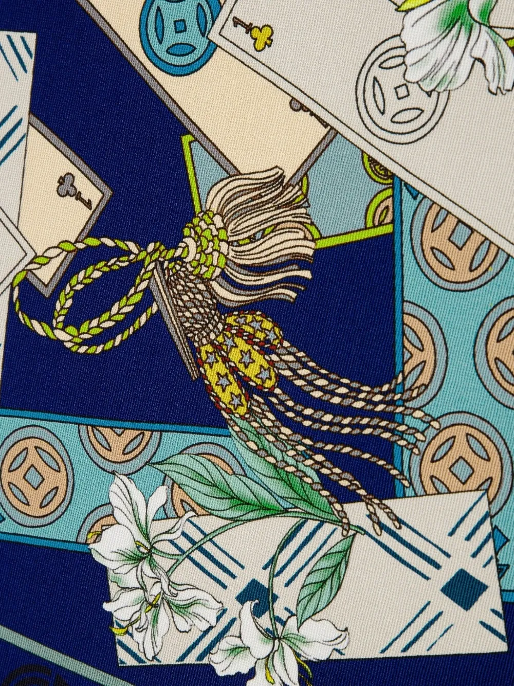 Shanghai Tang A Winning Hand foulard Blauw