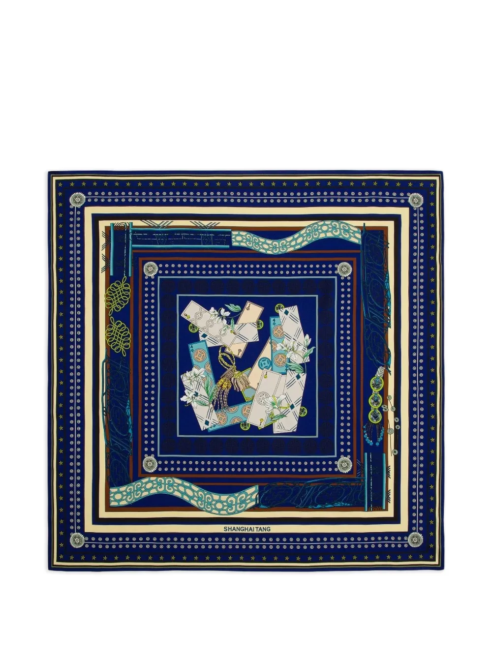 Shanghai Tang A Winning Hand foulard - Blau