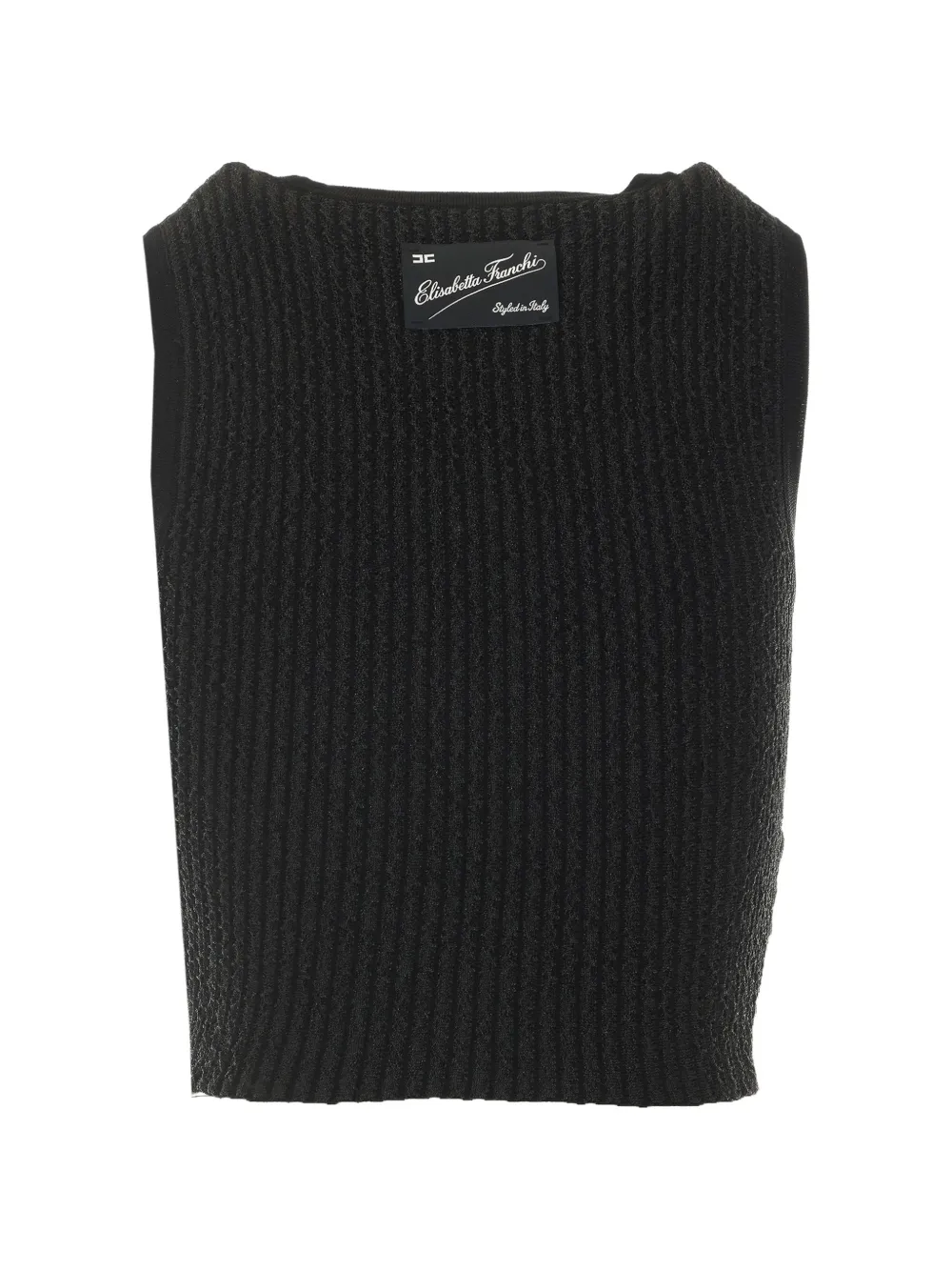 Elisabetta Franchi logo-patch sleeveless top Zwart