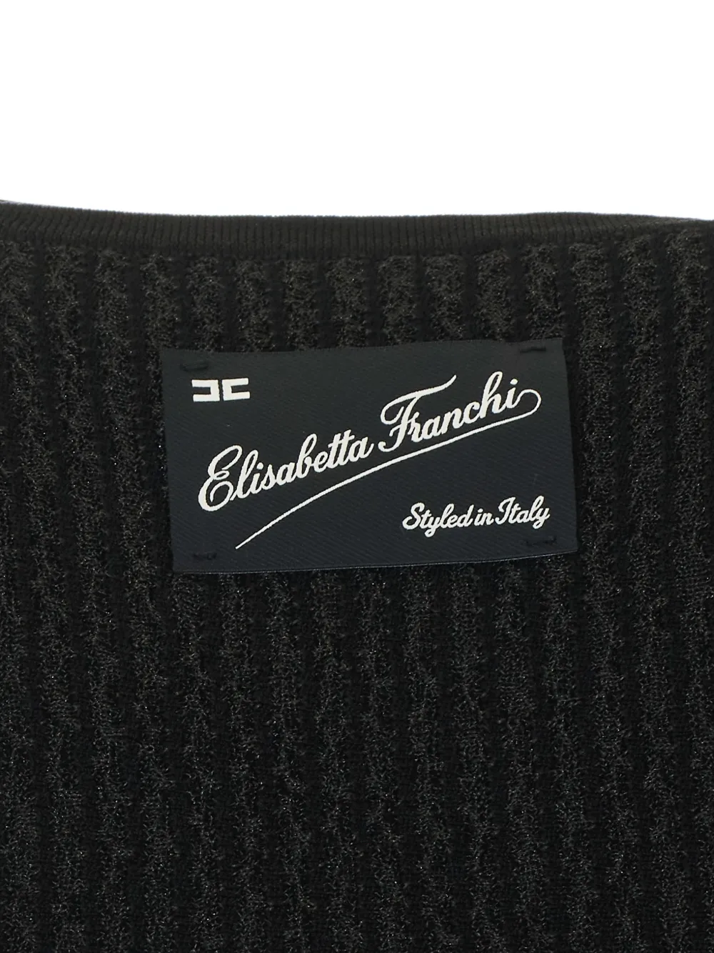 Elisabetta Franchi logo-patch sleeveless top Zwart