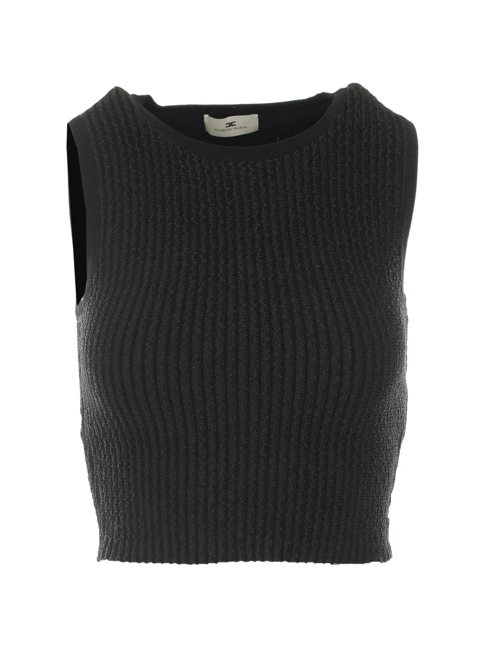 Elisabetta Franchi logo-patch sleeveless top - Nero