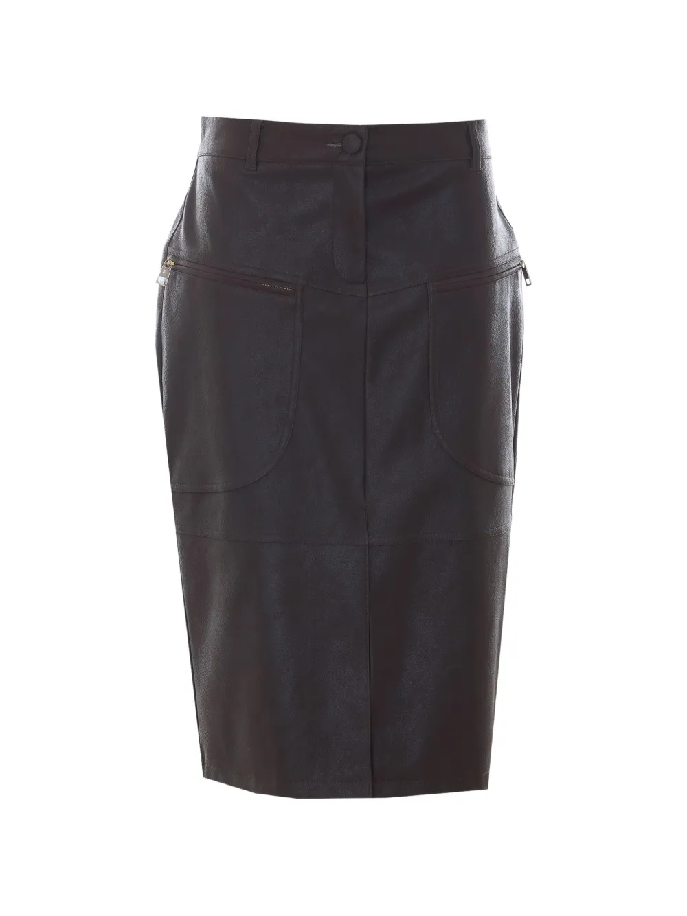 LIU JO midi skirt in coated fabric - Marrone