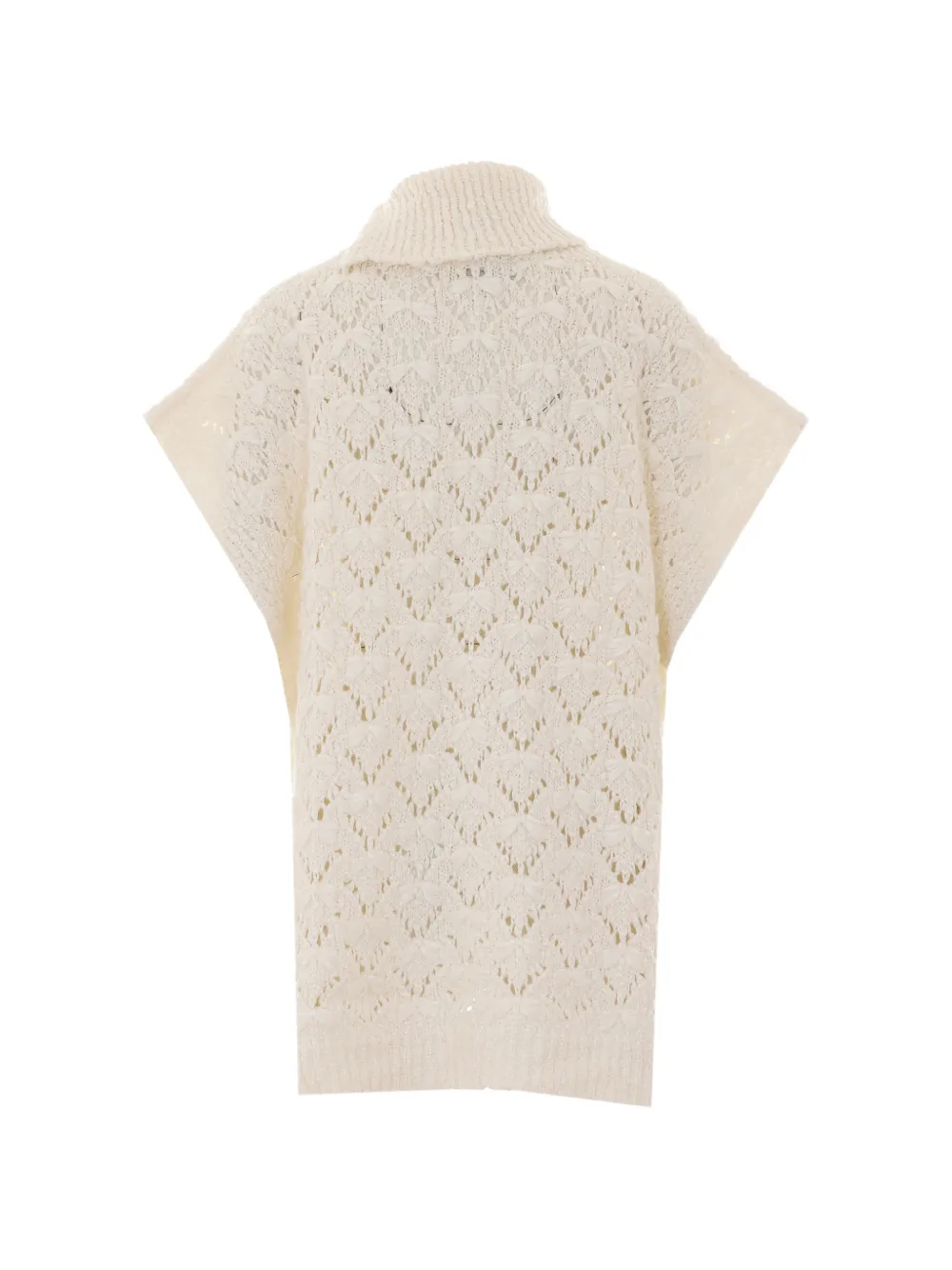 Fabiana Filippi Gebreide mouwloze poncho Beige