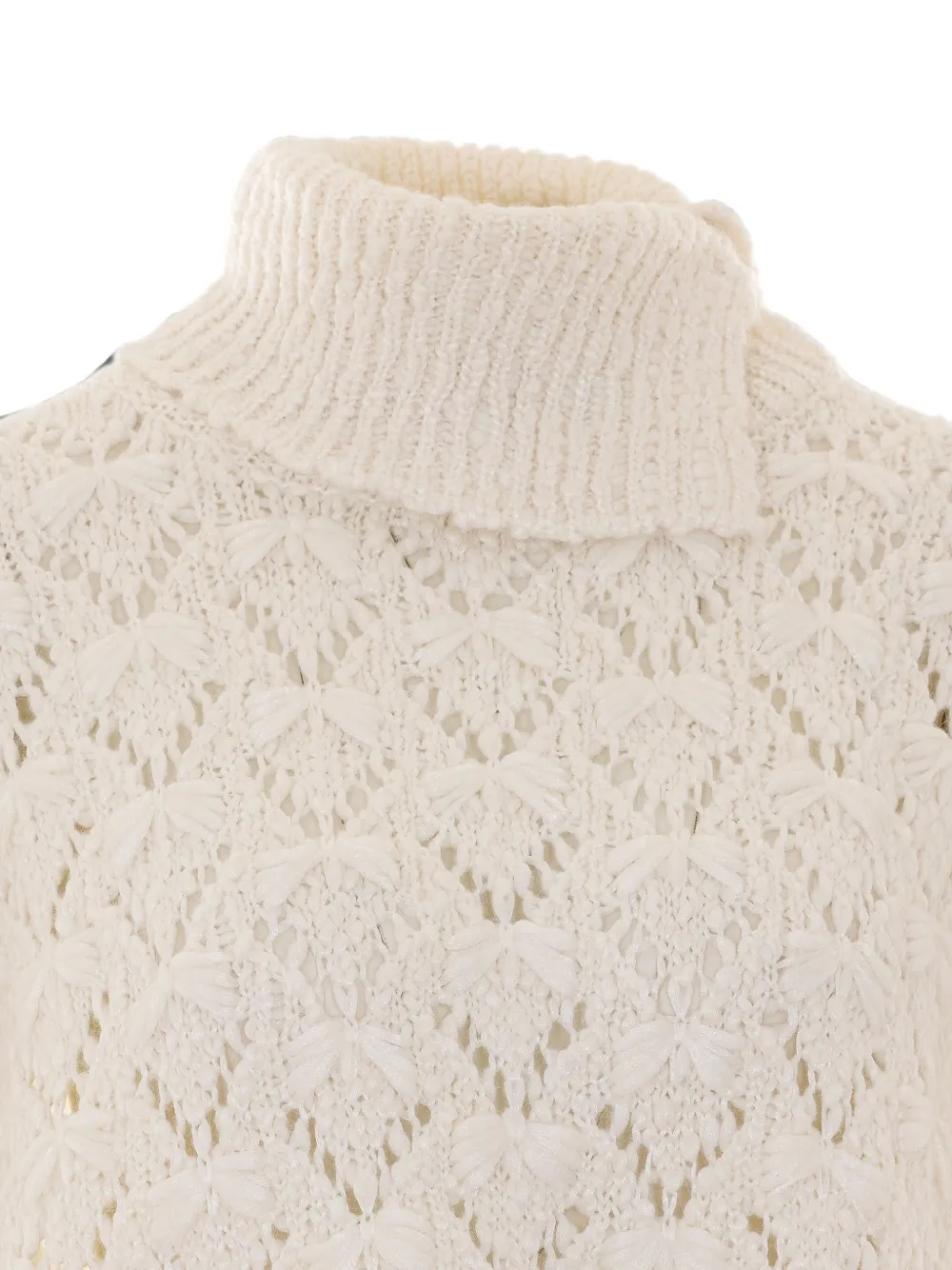 Fabiana Filippi Gebreide mouwloze poncho Beige