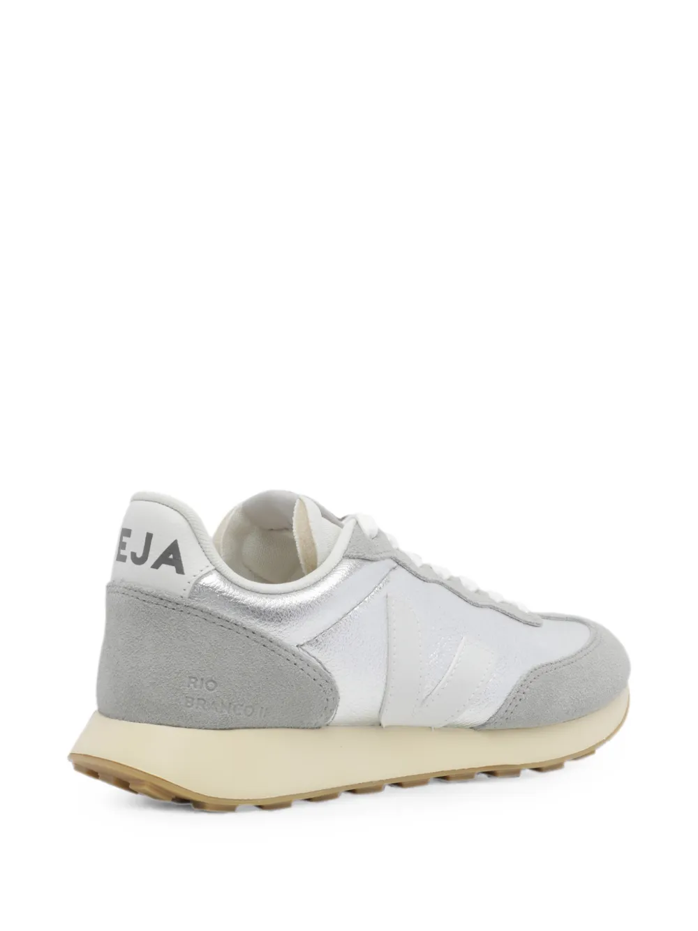 VEJA Rio Branco II leather silver Oxford grey white sneakers Zilver