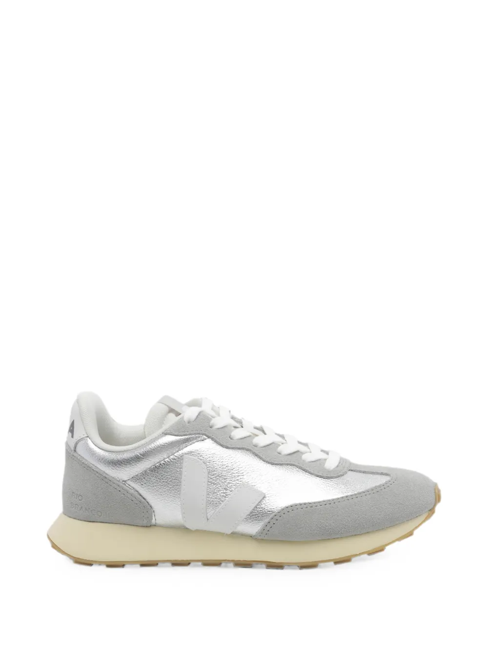 VEJA Rio Branco II leather silver Oxford grey white sneakers Zilver
